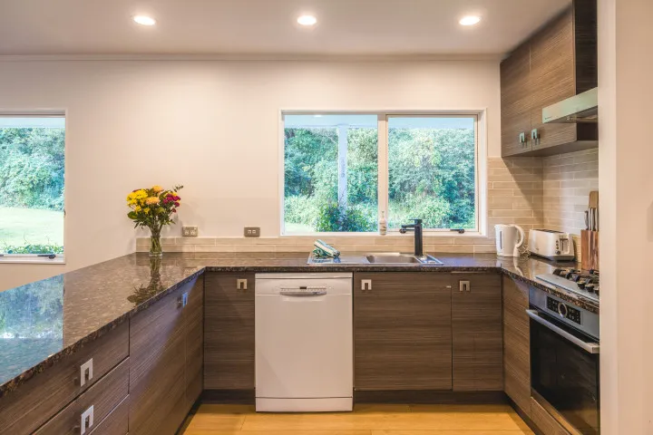Bay Song Onetangi Kitchen side view