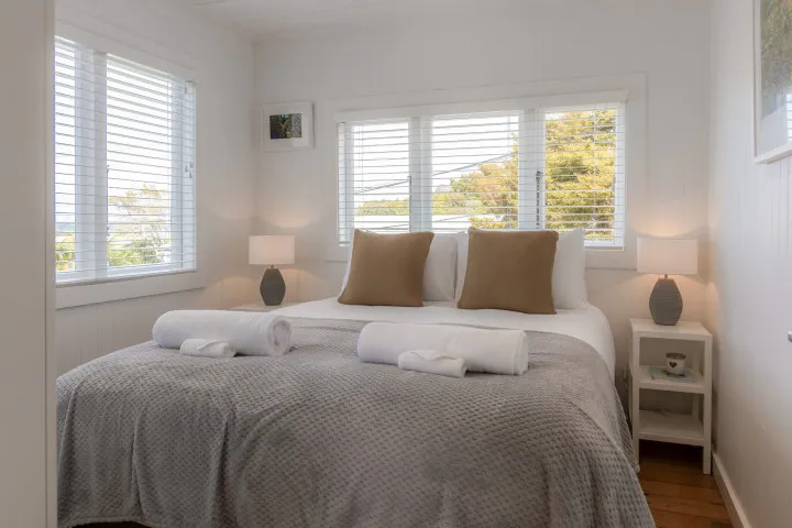 Comfortable and relaxing bedrooms at Tahatai Cottage