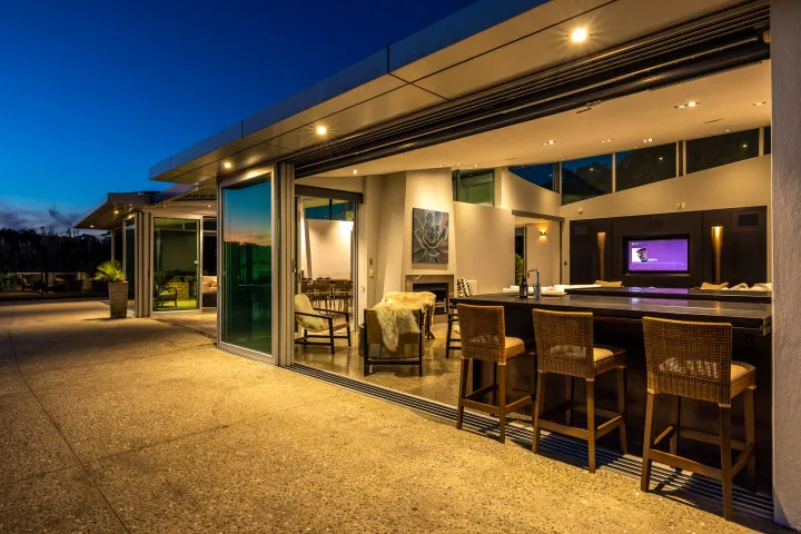 Korora Estate Bar area at dusk