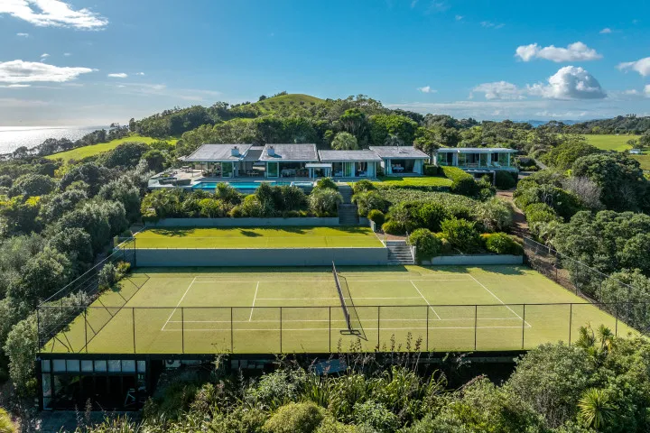 Korora Estate Exterior Focus on Tennis Court