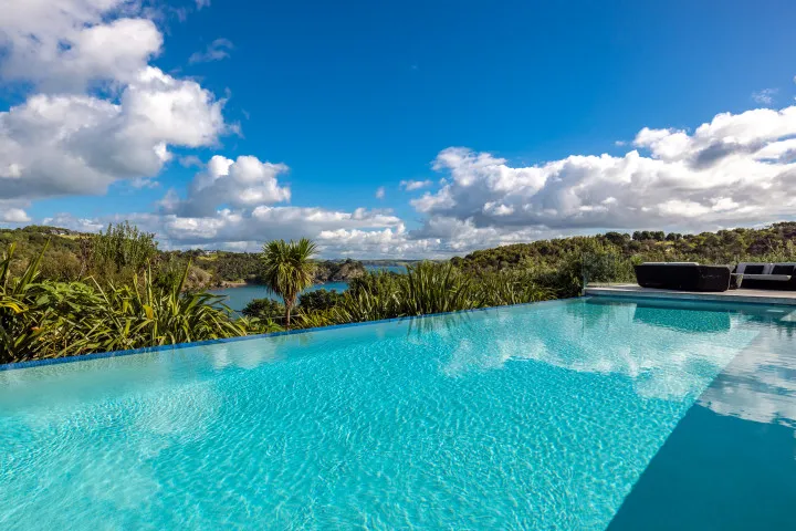 Korora Estate Looking over pool to view day time