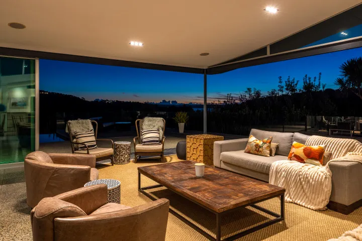 Korora Estate Main lounge at dusk 2