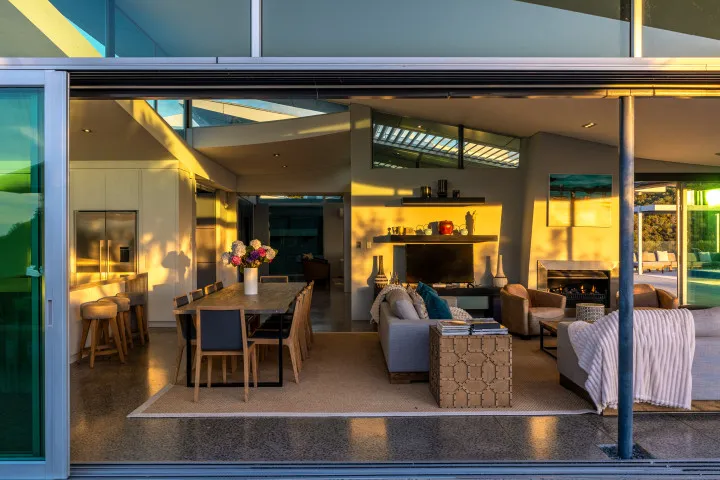 Korora Estate Open plan living at golden hour