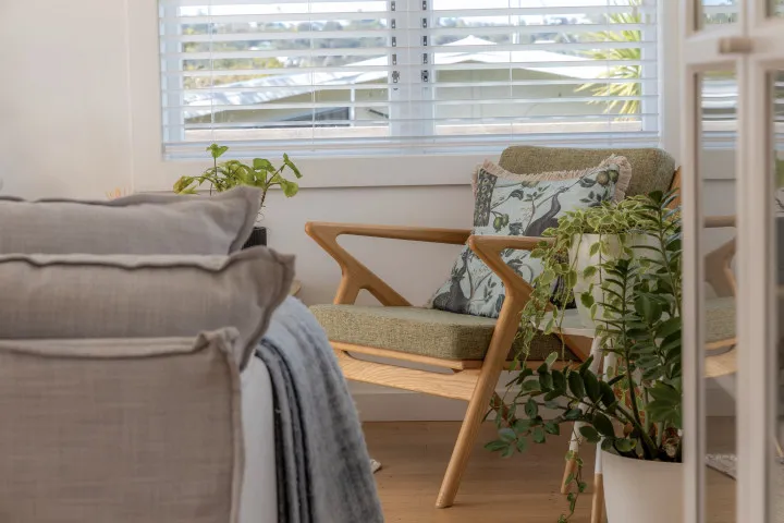 Luxury furniture at Tahatai Cottage