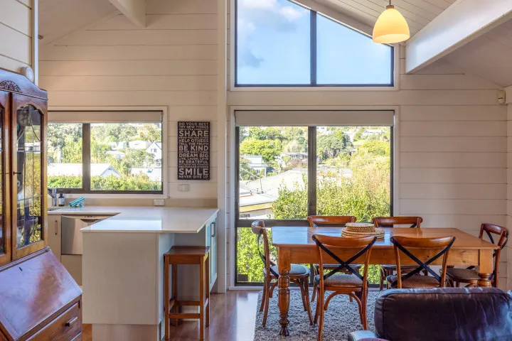 Matai Cottage Waiheke Accommodation Vaulted ceilings and lots of light