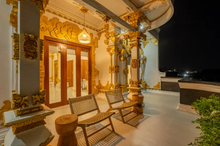 Swarna Mandapa Grand master suite deck at night