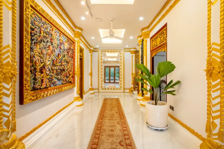 Swarna Mandapa Main hallway with recessed lighting