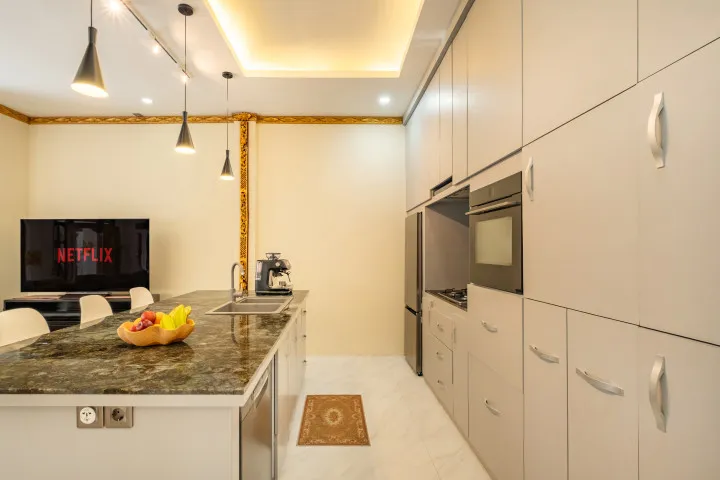 Swarna Mandapa kitchen area with coffee making station