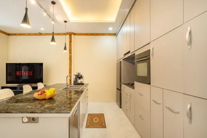 Swarna Mandapa kitchen area with coffee making station