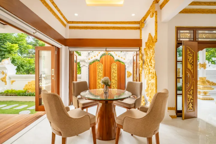 Swarna Mandapa small indoor dining area and work space