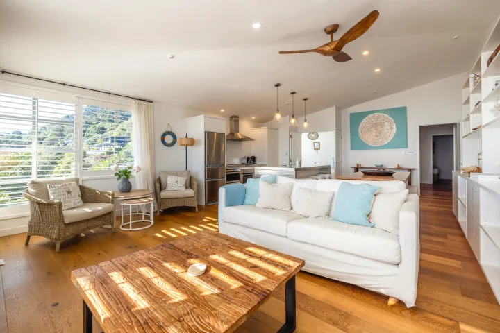 The Residence On The Beach at The Sands Open plan living room and kitchen area