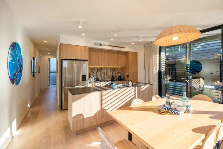 Waiata Beach House Kitchen and Dining Area v2