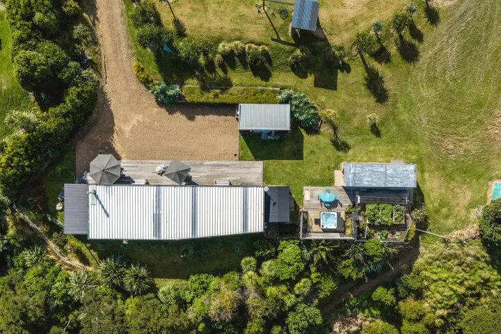 Wharetana Bay Villa Overhead view